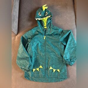 Carters Kids Green Dinosaur Rain Jacket Raincoat 12